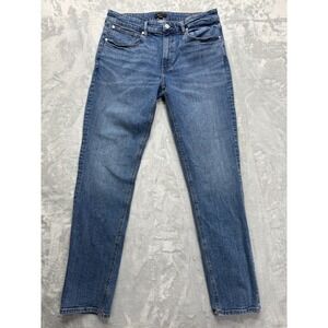 Quince Jeans Men's 33x34 (34x31 Actual) Blue Denim Warren Stretch Slim Straight
